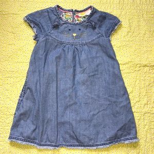 Blue Jean Mini Boden cat dress with pockets